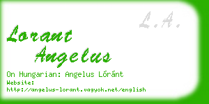 lorant angelus business card